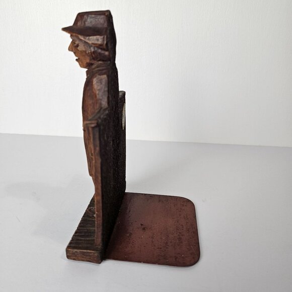 Vintage Syroco Wood Traveling Lawyer Man with Map Bookend, 1 - Picture 4 of 6